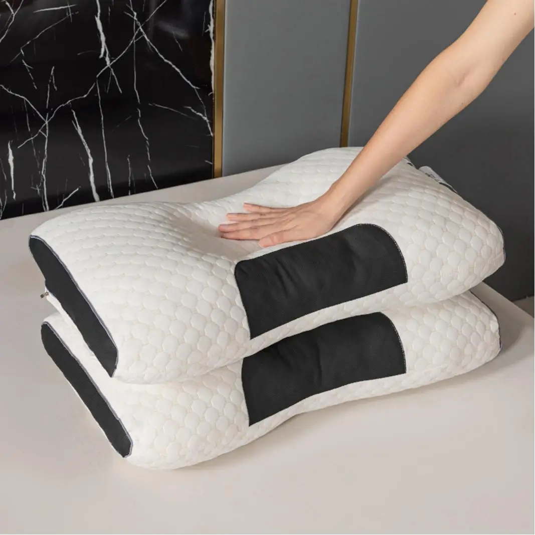 [Massage Neck Pillow] 2Pcs Soft Adjustable Ergonomic Knitted Massage Neck Pillow  Orthopedic Contour Support Pillow 3