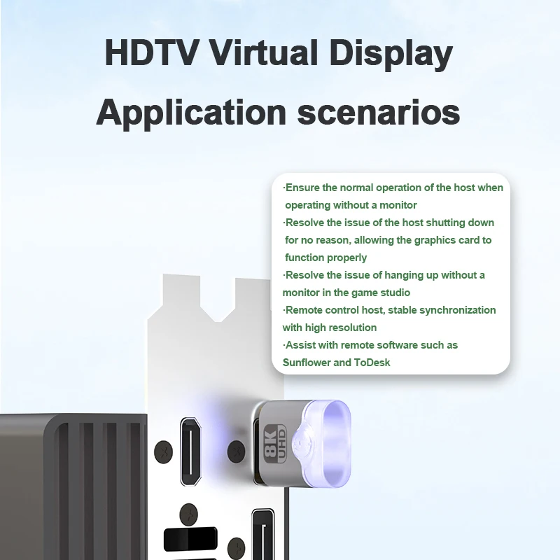 DOONJIEY 8K HDMI Virtual Display Adapter - Advanced HDMI 2.1 EDID Emulator for High-Resolution Displays