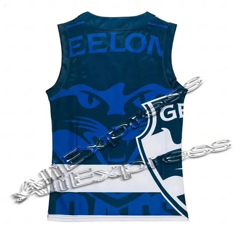 Geelong Cats Training Rugby Jersey Clothes Vest T Shirt Boys Men Tee Male Adult Uniform Teenager Children Adult Top Hot 2425 2