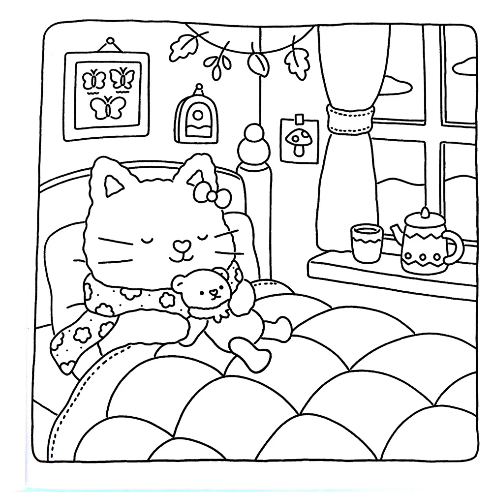 Fuzzy Hygge Christmas Delight Coloring Book - Whimsical Festive Winter Scenes with Adorable Animal Friends, Cozy Holiday Gift 3