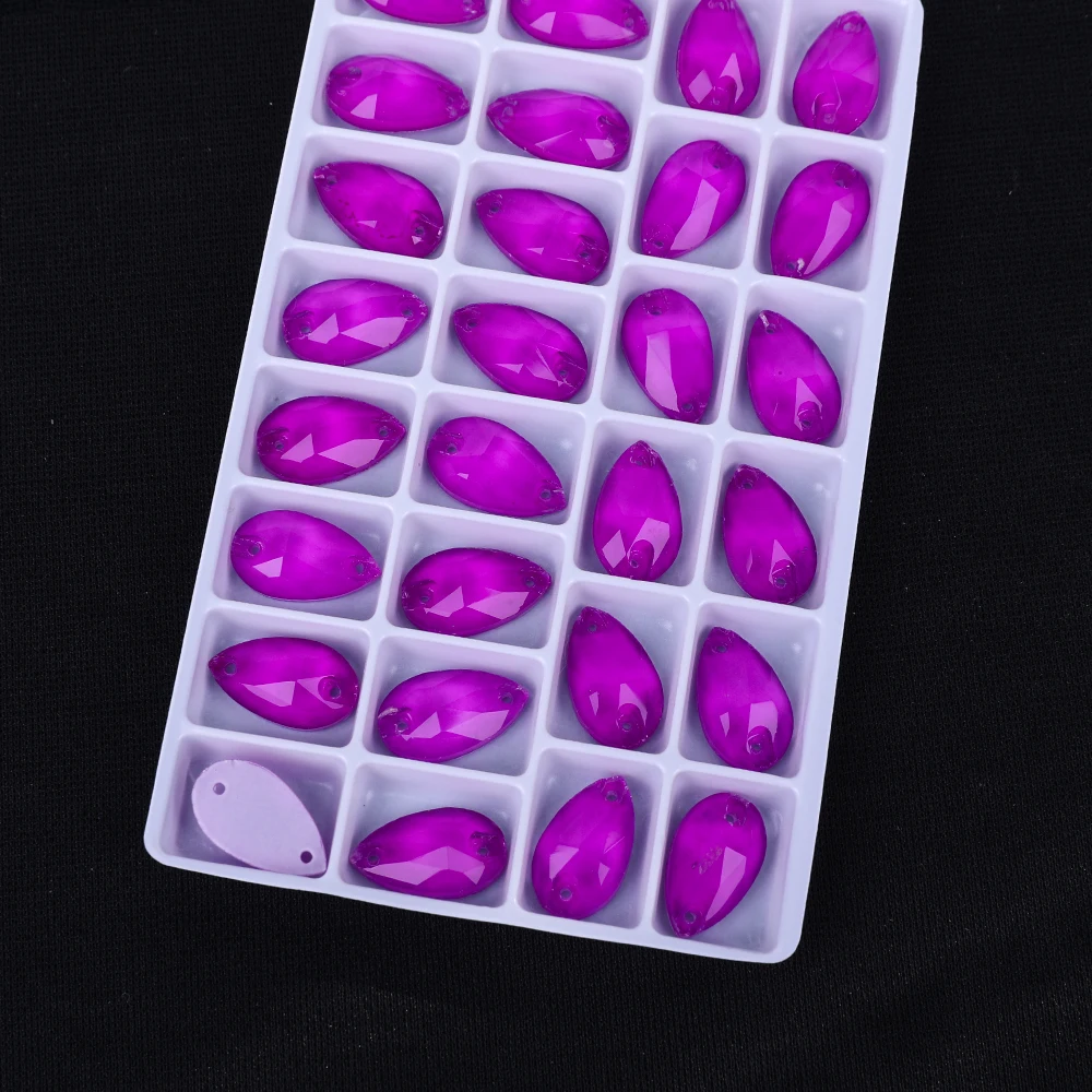 Vc Neon fluor zierende Wasser tropfen auf Strass Wasser tropfen nähen Diamant Glas Diamant Flatback DIY Zubehör Hochzeit nähen – Detail 6