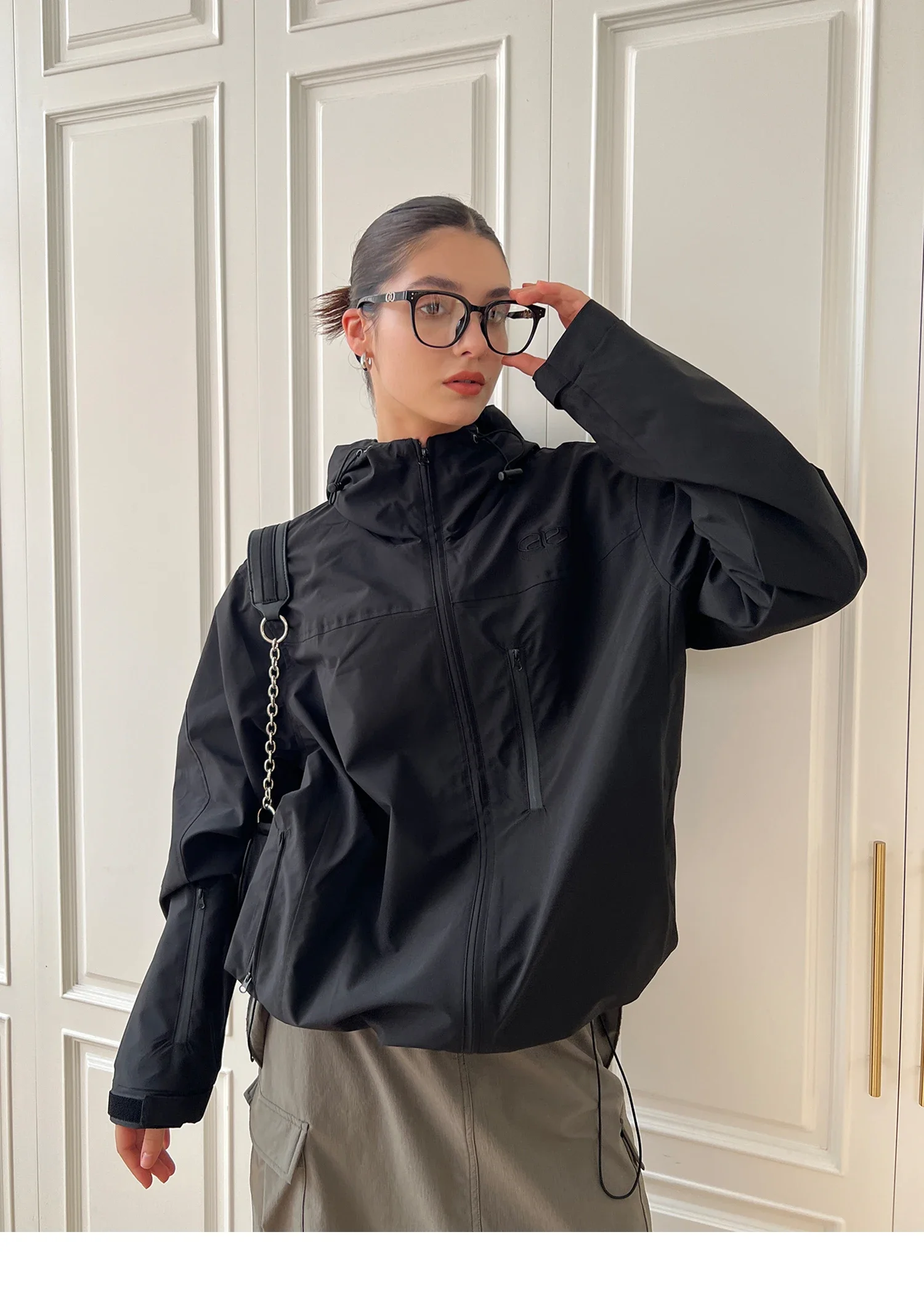 DAILOU Y2K Vintage Windbreaker Jacket Women Gorpcore