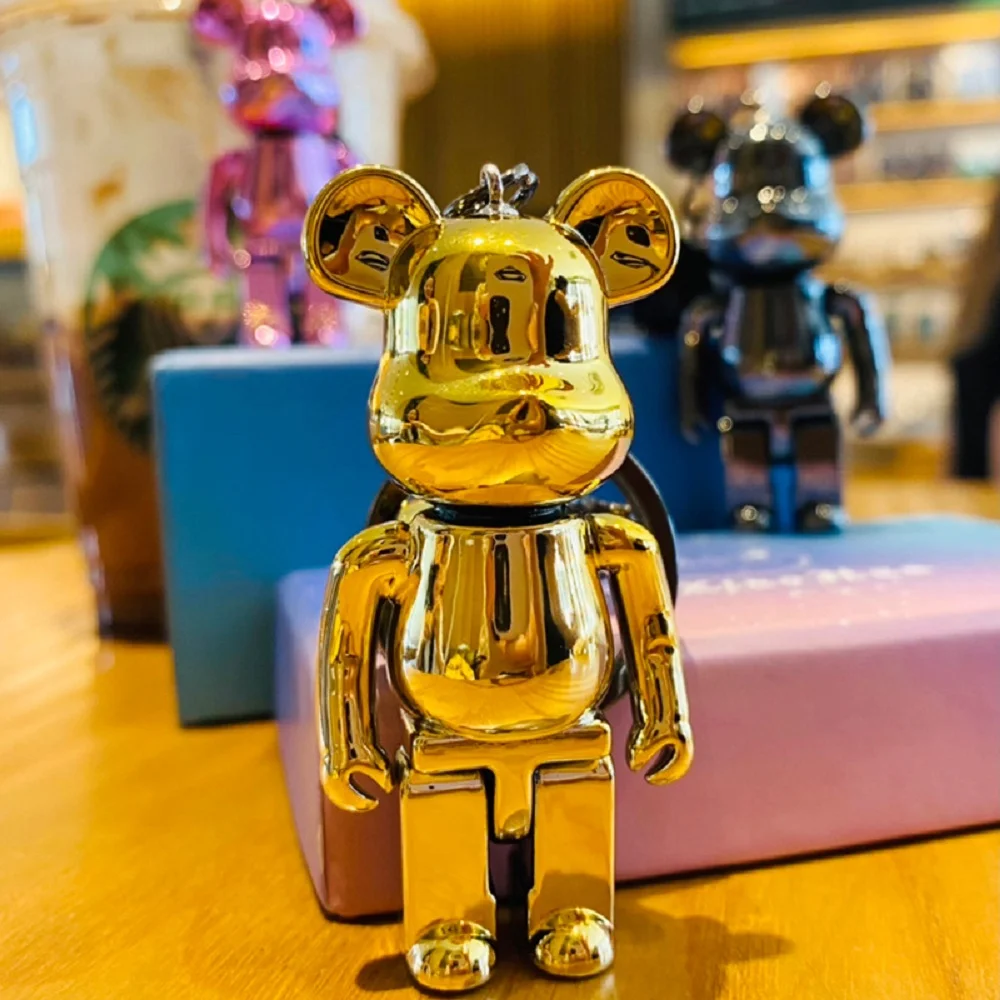クマのPVCキーホルダー,アクションフィギュア,ブロックモデル