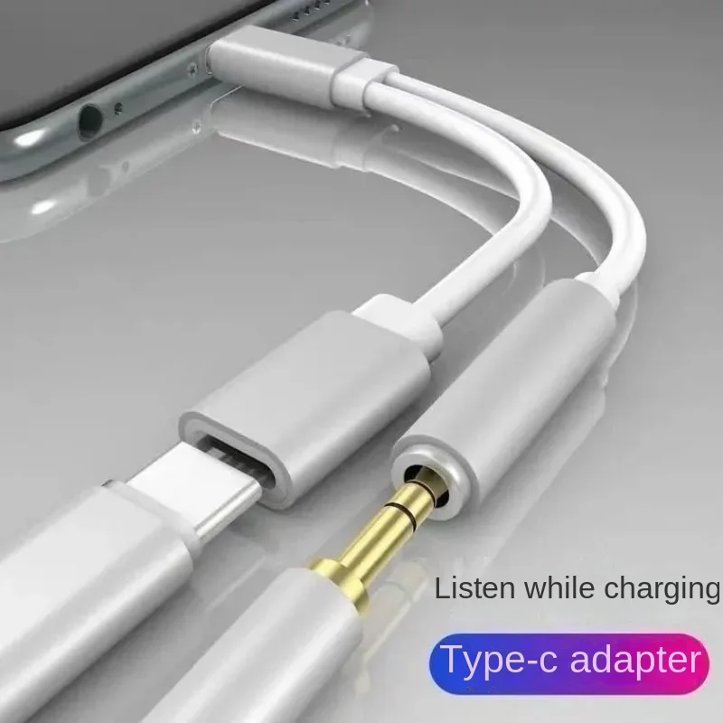 USB-C тип C до 3,5 mm Aux жак Аудио адаптер за зареждане 2 в 1 Адаптер за сплитер за Huawei За Xiaomi За таблети Samsung Phone