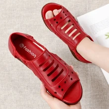 

2022 Fashion summer slides women's breathable leather flats lager size 41 42 classic daily oxford shoes women