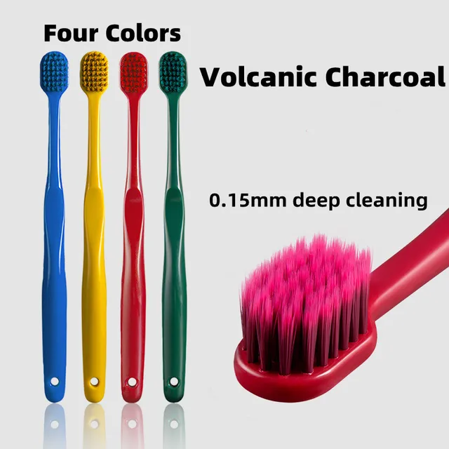 Y-kelin New Volcanic Charcoal Toothbrush Widen Soft Eco Friendly Portable Fiber bursh Premium Oral Hygiene Care Dropshipping 4