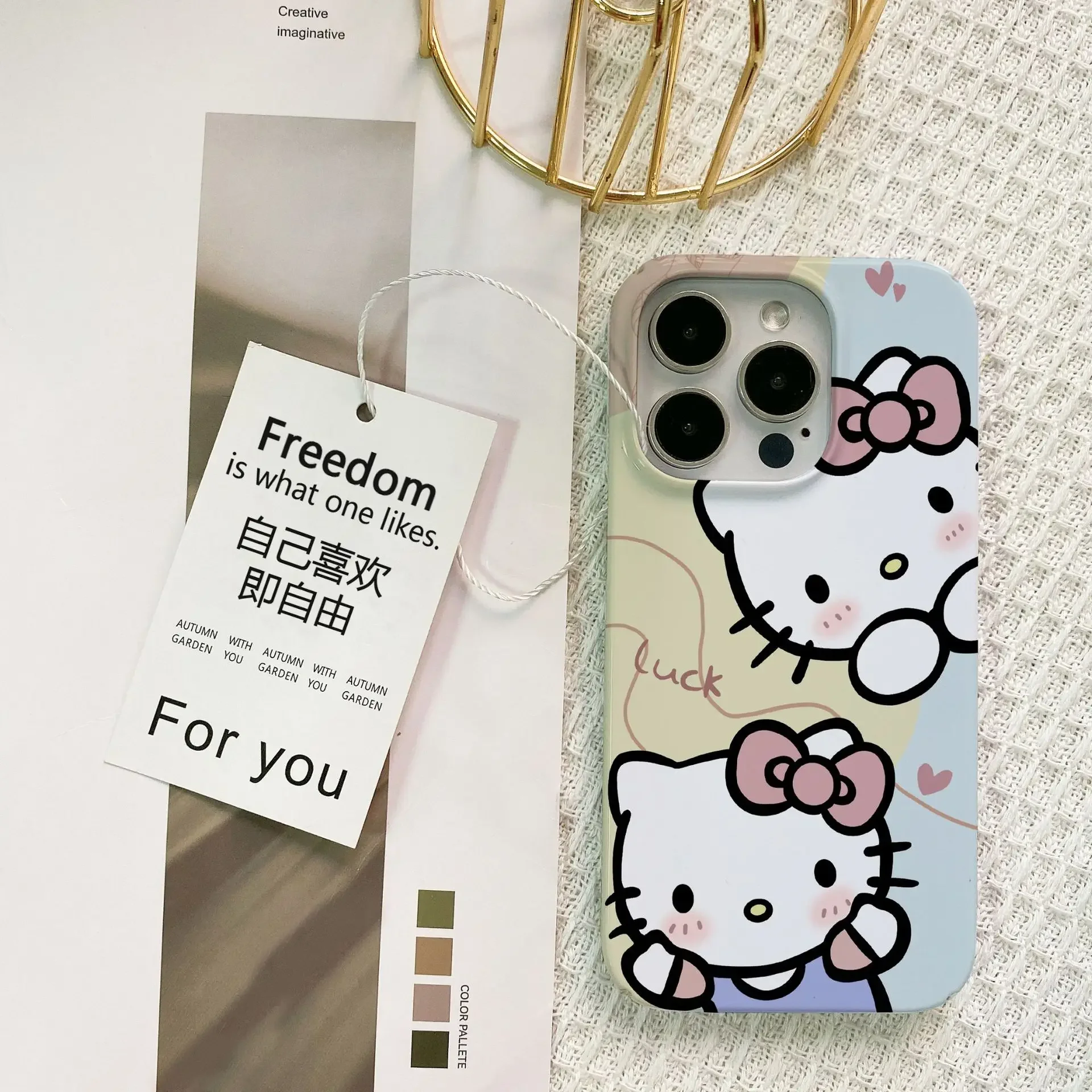 thumbnail image 1 of Kawaii Hello Kitty Sanrio Anime Phone Case For iPhone 15 14 13 12 11 Pro Max Xr X 7 8 14 Plus Case Cute cartoon Shockproof Cover, 1 of 5