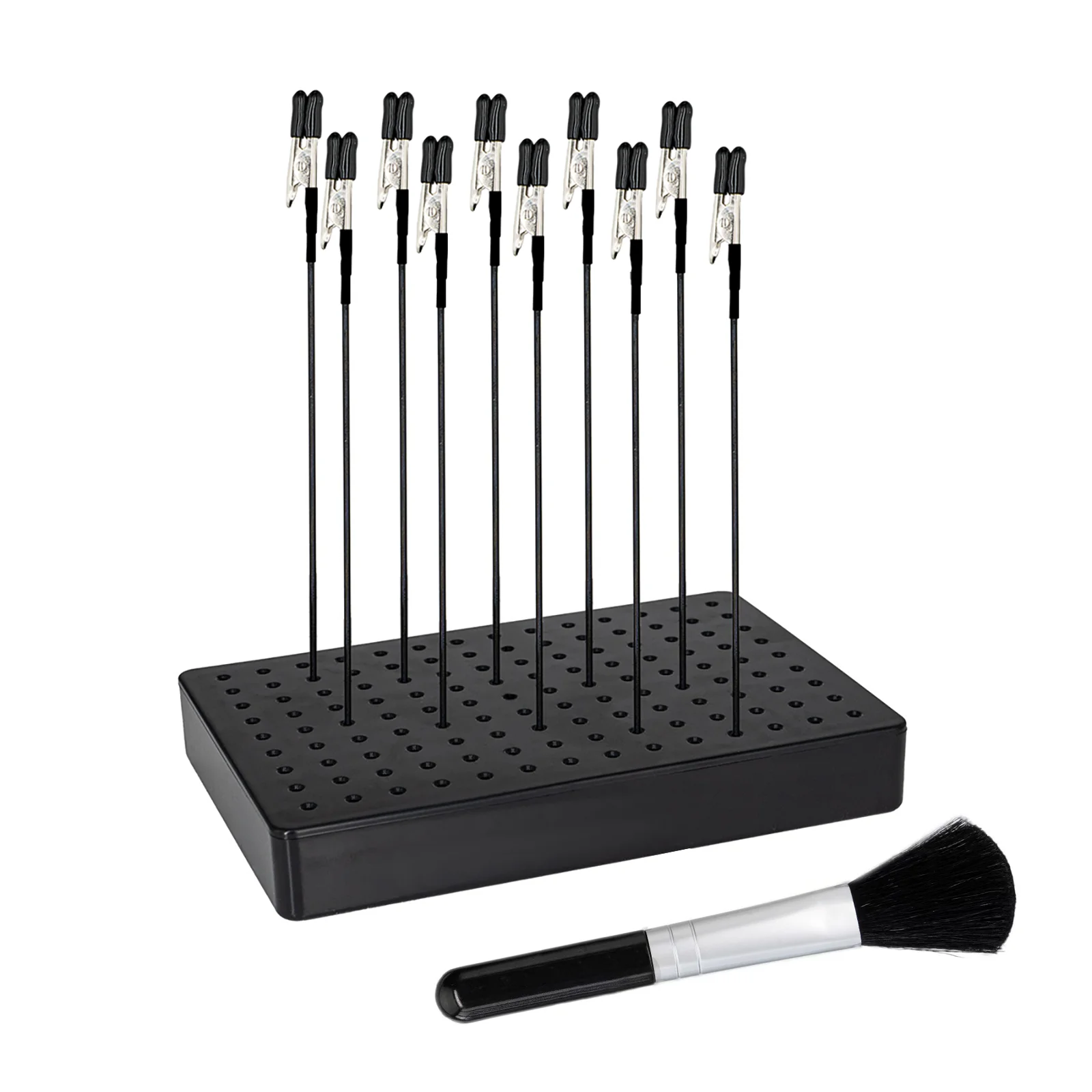 

Новинка подставка для рисования с 14x9 отверстиями и 10 шт. зажимов типа крокодил с резиновым покрытием и набор кистей инструменты для моделирования