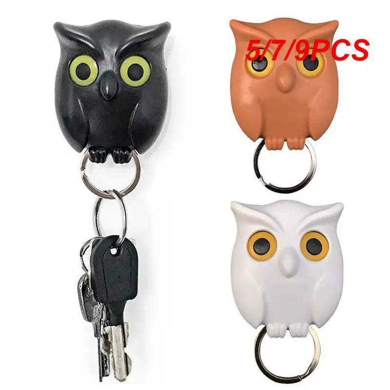 

5/7/9PCS Bird Shape Wall Mount Key Holders Innovative Key Hooks Door Hanger Owl Keychain Magnetic Storage Rack Home Decor