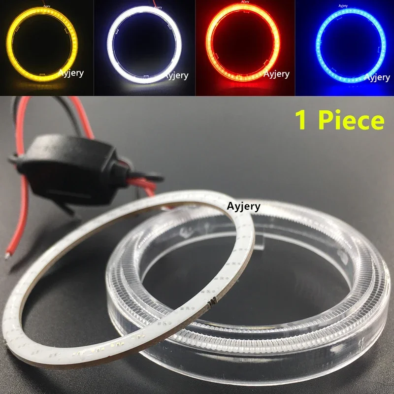 

AYJERY 1 Piece 9-30V DC COB Angel Eyes 70MM Auto Halo Rings 60MM 80MM 90MM 100MM 110MM 120MM Headlight Angel Rings Motorcycle