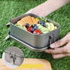 800ml/1200ml Healthy Titanium Alloy Portable Bento Dinner Box Leak-Proof Lunch Box Rectangle Food Storage Containers TitaniumBox 2