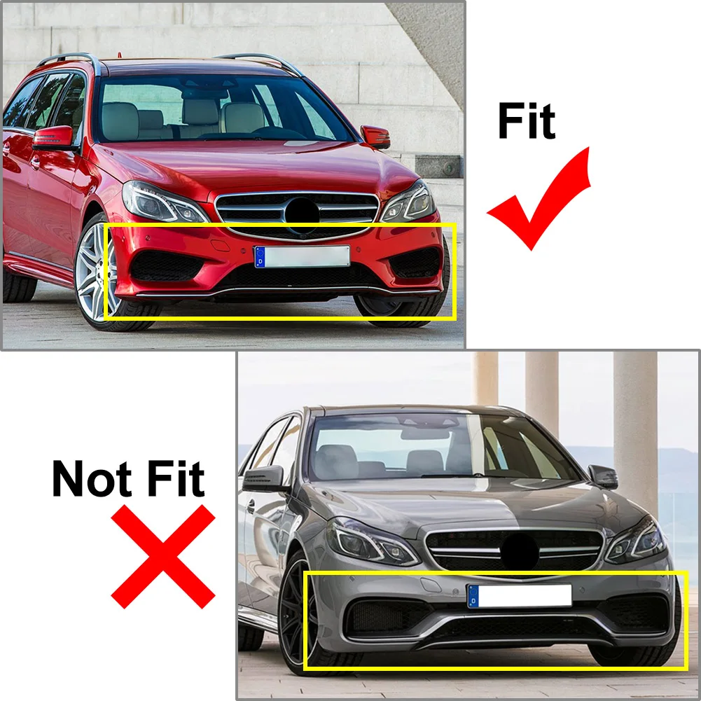 메르세데스-벤츠 E-클래스 W212 페이스리프트 2013 2014 2015 2016용 ABS 프론트 범퍼 립 스플리터 스포일러 장식 트림 2개