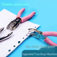 Cute Metal Handheld Paper Punch Pink/Green Scrapbooking Cloth Star Heart Circle Hole Diy Craft Shape Cutter Single Hole Puncher 2