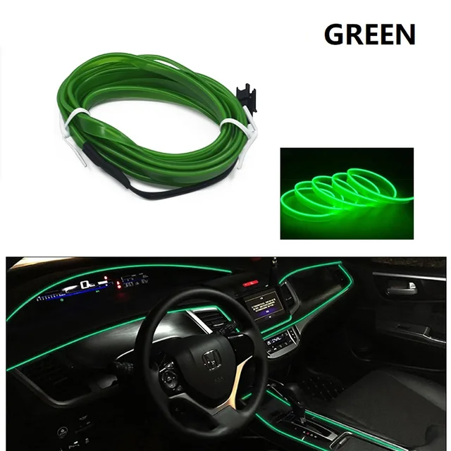 1M/3M/5M Car Interior Led Decorative Lamp EL Wiring Neon Strip For Auto DIY  Flexible Ambient Light USB Party Atmosphere Diode - AliExpress