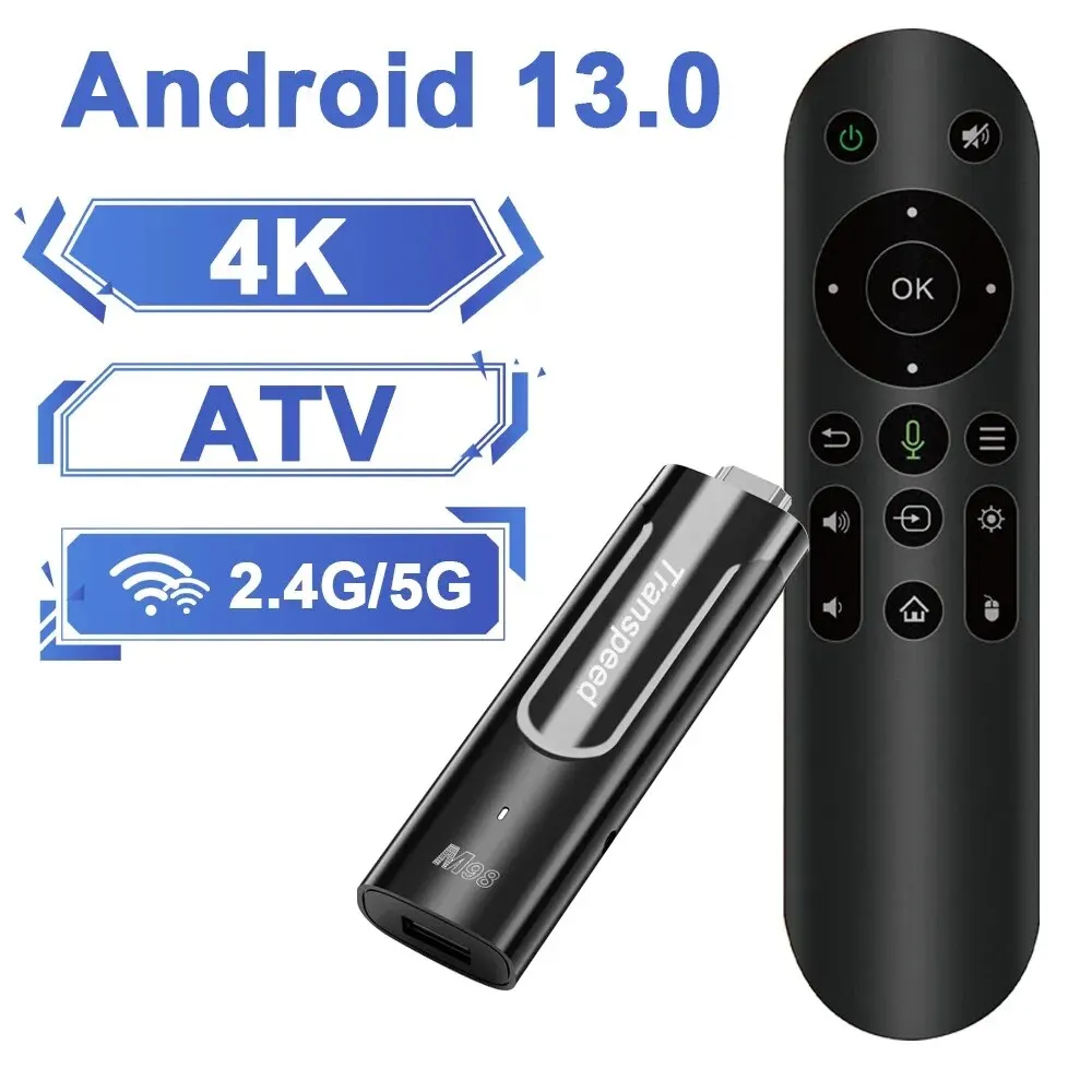 Transpeed Atv Android 13 Tv Stick Amlogic S905Y4 Con App Tv Bt5.0 Dual 100M Wifi 2Gb Ddr4 Supporto 4K Video 3D Smart Tv