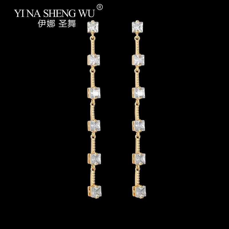 925 Silver Needle Long Tassel Earrings Women's Simple Fashion Trend Zircon Earrings Daily All-match Jewelry Bridal Earrings