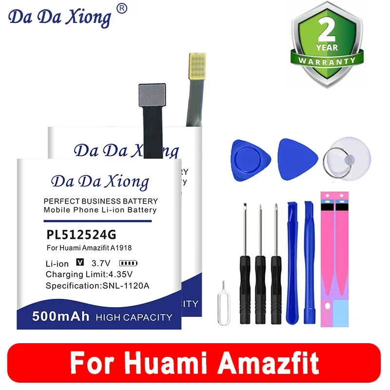 Nuova Batteria Pl412120V Per Huami Amazfit Gts Gtr 2 3 4 T-Rex Verge A1805 A1602 A1914 A1928 A2010 Pl382222Gh 42Mm Mini Lite Pro
