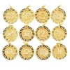 New Twelve Constellation Pendant Necklace CZ Gold Plated Charm Zodiac Metal Astrology DIY Keychain Jewelry Accessories For Women 5