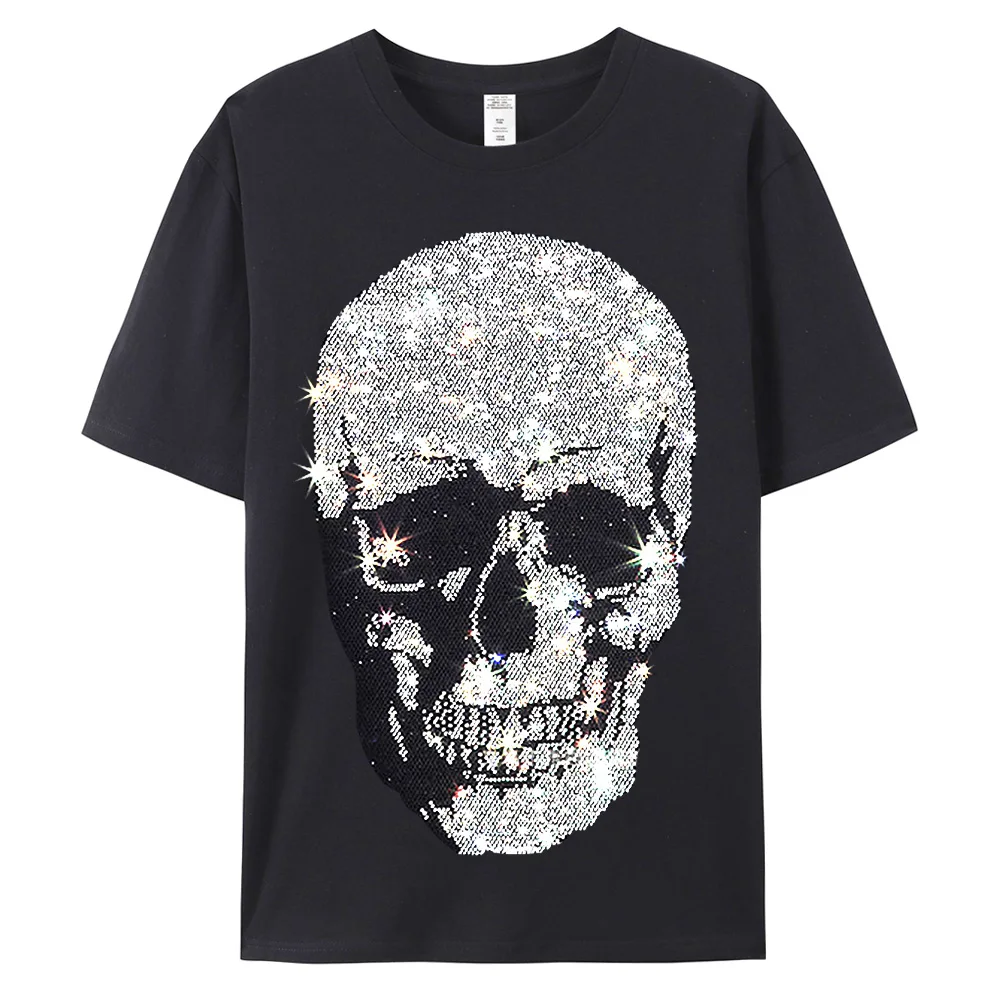 Beautiful Skulls T-shirt Women 2022 Summer Short Sleeve Tops
