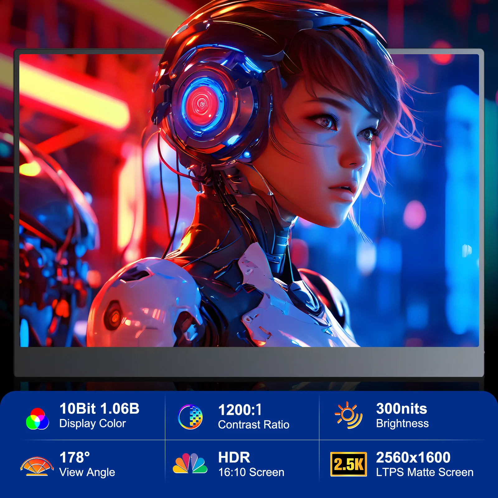 16인치 2.5K 120Hz 휴대용 모니터 IPS 100% sRGB HDMI/Type-C/스피커 탑재