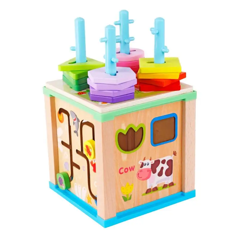 

Activity Cube Montessori Activity Center Fine Motor Skills Montessori Educational Toys For Preschool Girls Boys Birthday Gifts