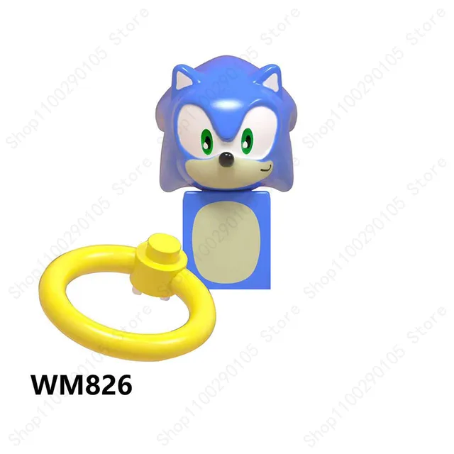 Mini Action Figure Building Block Sonic Teirusu Silver Nakkurusu Shadow Eggman Blaze Storm Knuckles KF6123 LG1001 WM6086 Bricks 826