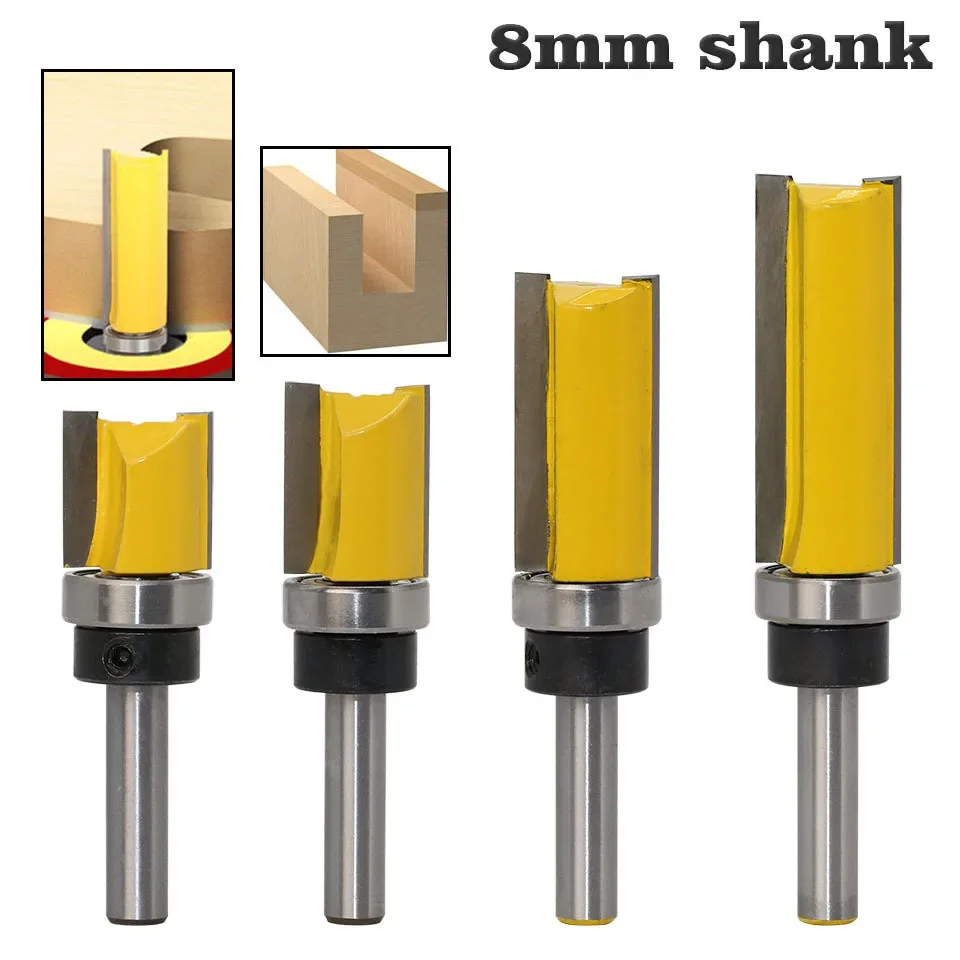 

1PC 1/4 Shank Template Trim Hinge Mortising Router Bit Straight end mill trimmer cleaning flush trim Tenon Cutter forWoodworking