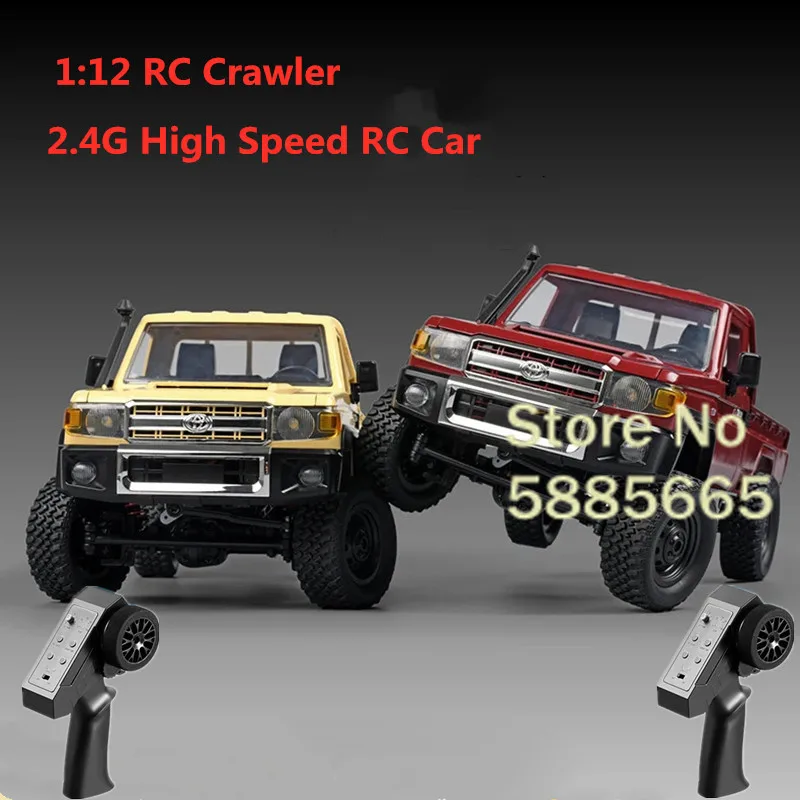 1/12 Simulation Electric Remote Control Pickup Truck 2.4G LED Lighing All Terrain Off Road High Speed 4WD Vehicle RC Car Boy Toy 5