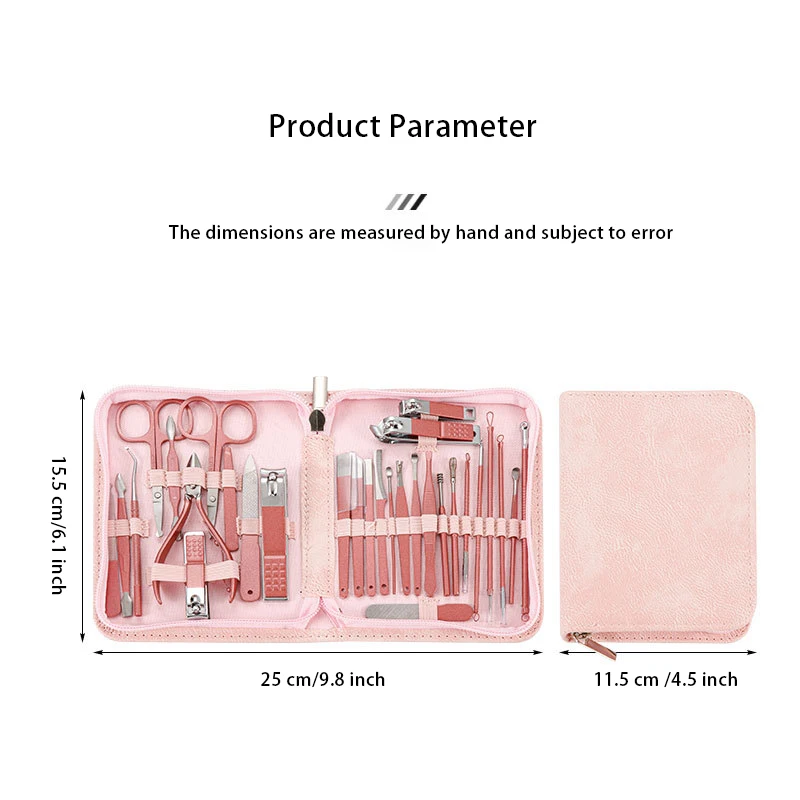 Nail Clippers Set 30pcs with Portable Travel Case for Manicure Pedicure
