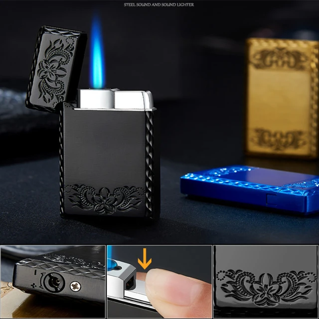 Windproof Turbo Lighter Gas Lighter Flame Butane Metal Cigarettes Lighters  Mini