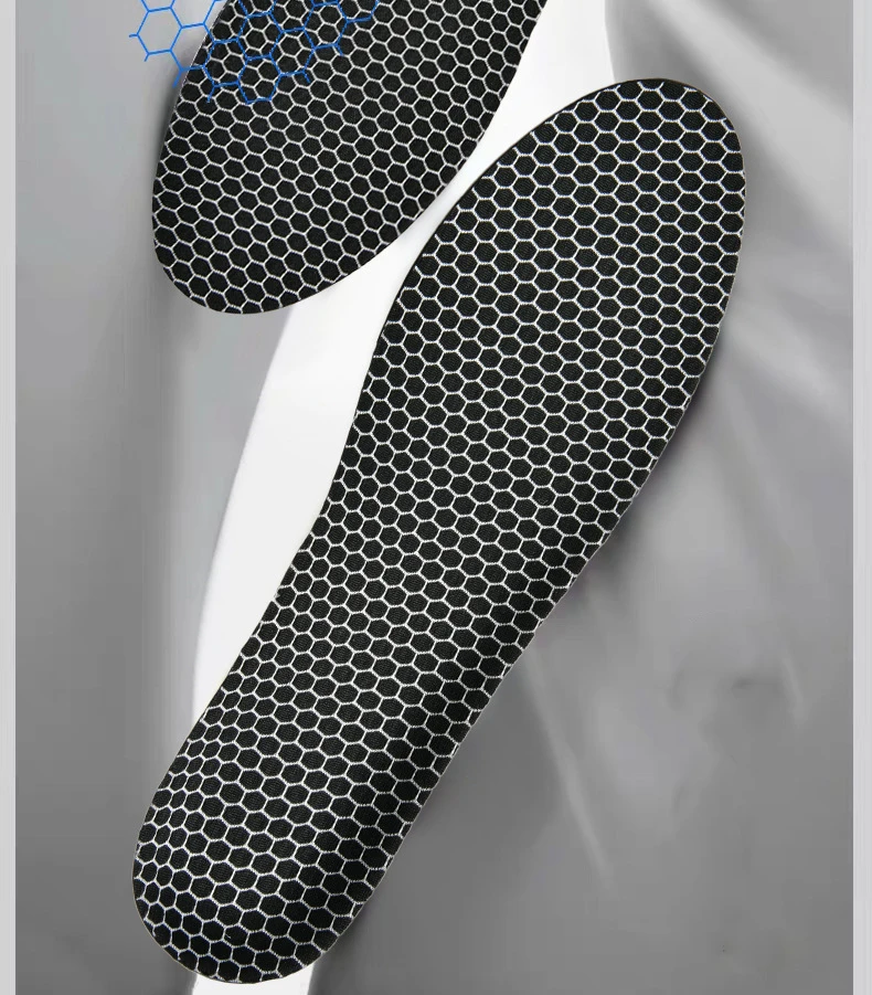 2 Stück/4 Stück Neue Atmungsaktive Anti-Geruchs-Schuheinlagen Schwarze Gewölbestütze Orthopädische Einlegesohle Stoßdämpfende Sport-Einlagen – Detail 9