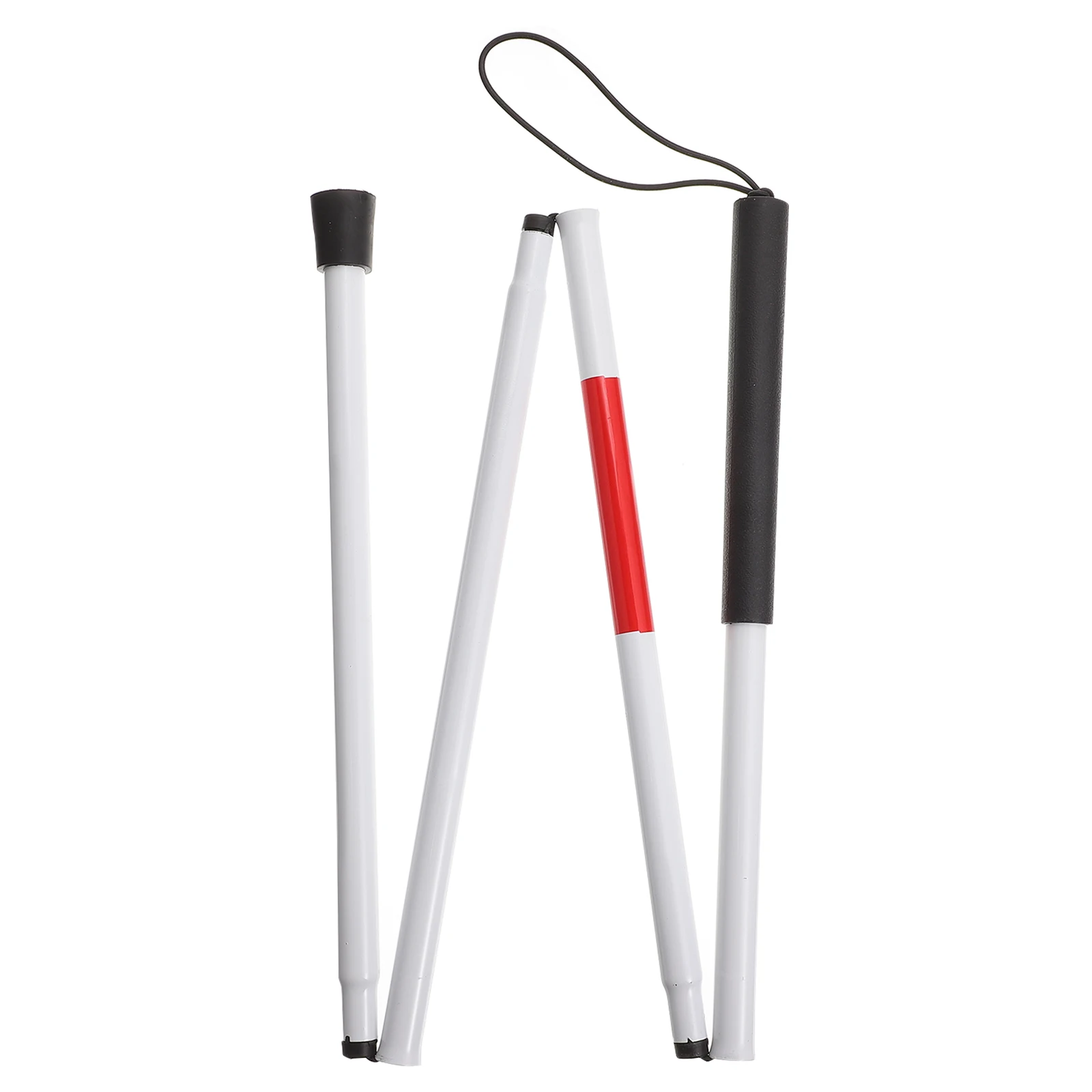 Collapsible Blind Cane Folding Support Cane Blind Mobility Aid Walking Cane Stick Reflective Red Foldable Blind Stick single leg telescopic walking aid support free walking aids knee walker stick hands free crutch leg knee mobility support