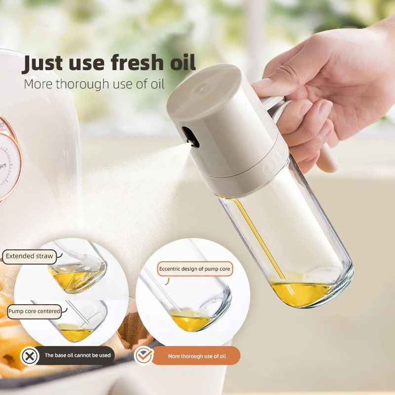 Kitchen Oil Spray Bottle Pressing Glass Oil Spray Bottle Household Air Fryer Seasoning