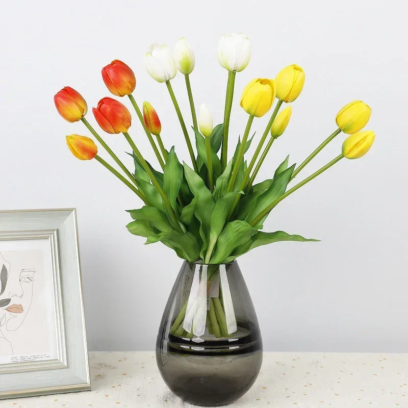 

Новый силиконовый тюльпан, имитация цветов, оформление комнаты, свадебное украшение, мягкий клей, искусственный букет тюльпанов