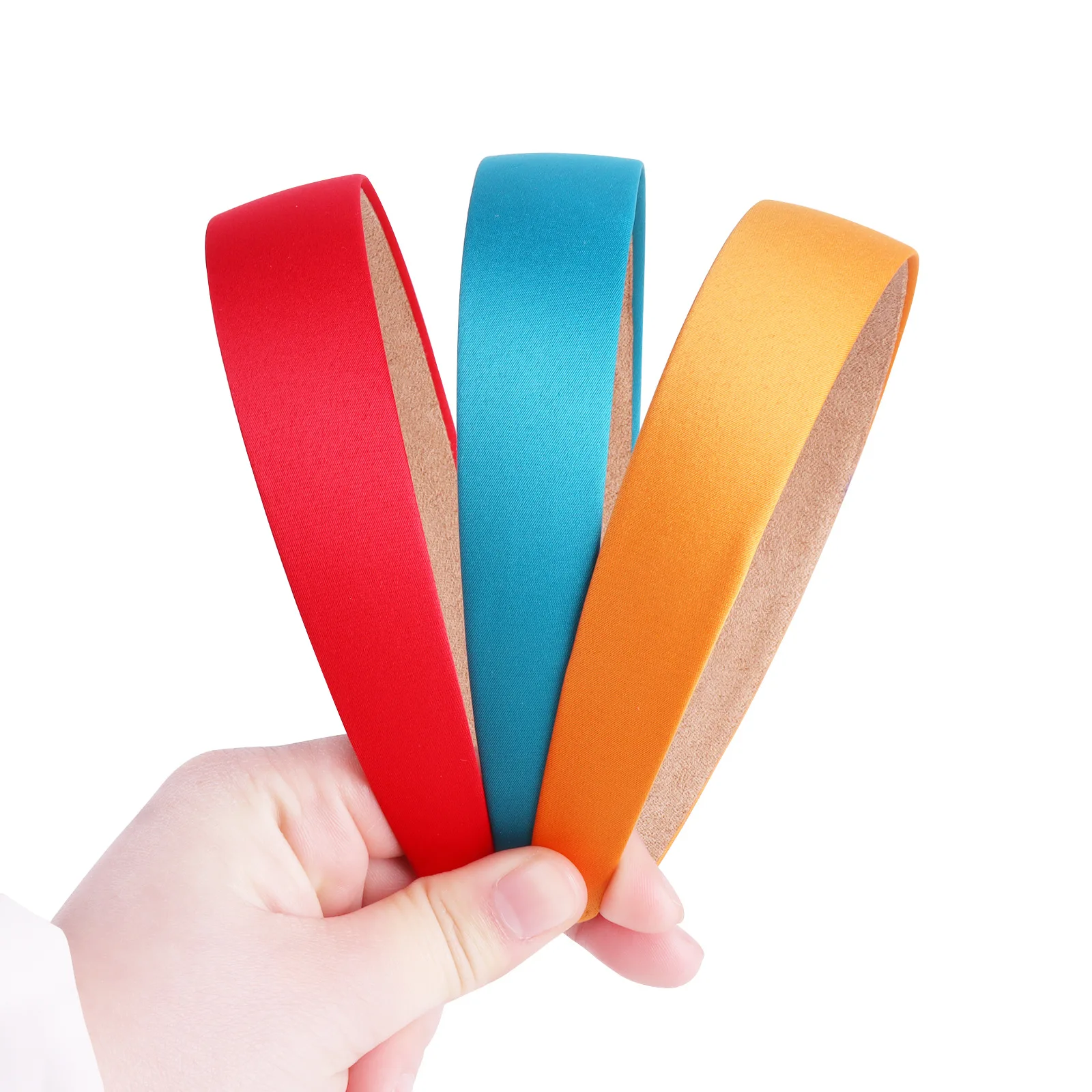 Satin Headband - 3CM Wide Fabric Covered Hairband for Girls and Kids