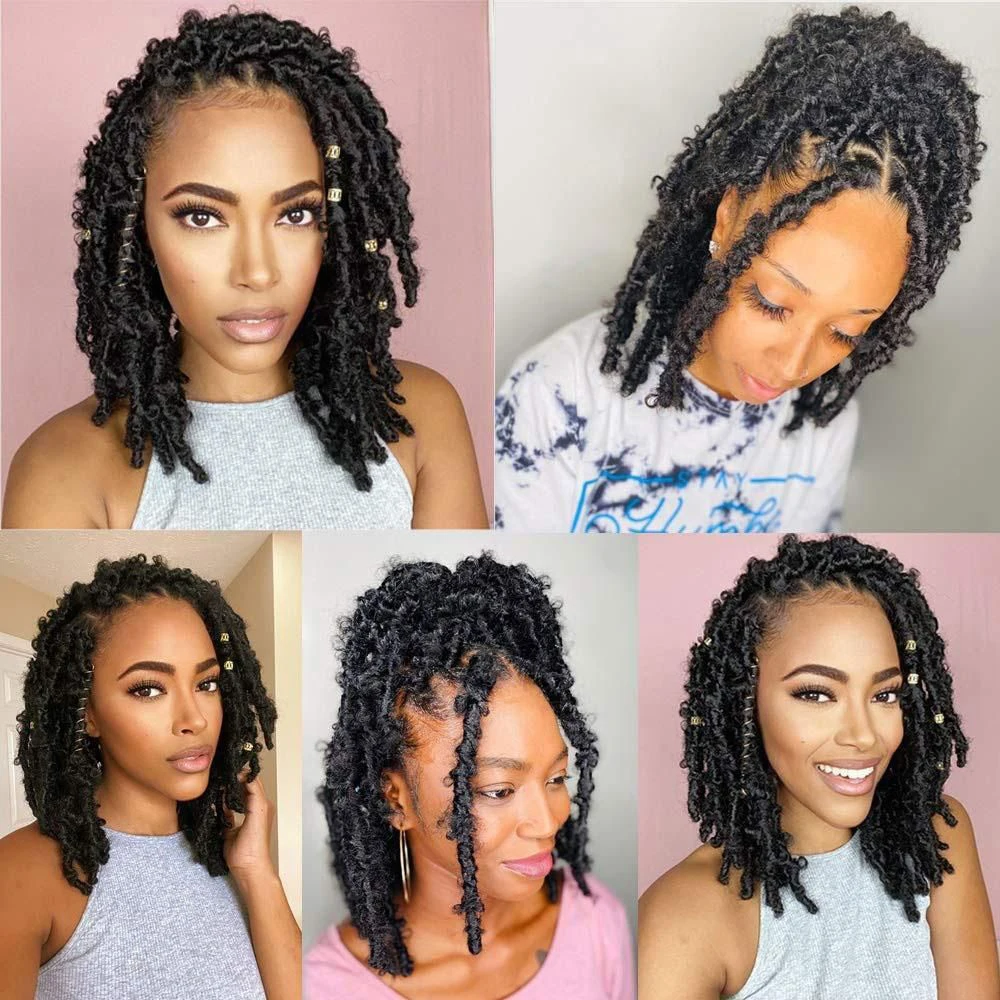 Butterfly Locs Synthetic Crochet Braiding Hair Extensions For Black Women  X-TRESS Distressed Faux Locs Pre Looped Long Braids