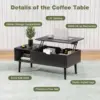 Wood Lift Top Coffee Table with Hidden Compartment and Large Storage Shelf, Café Tables 4