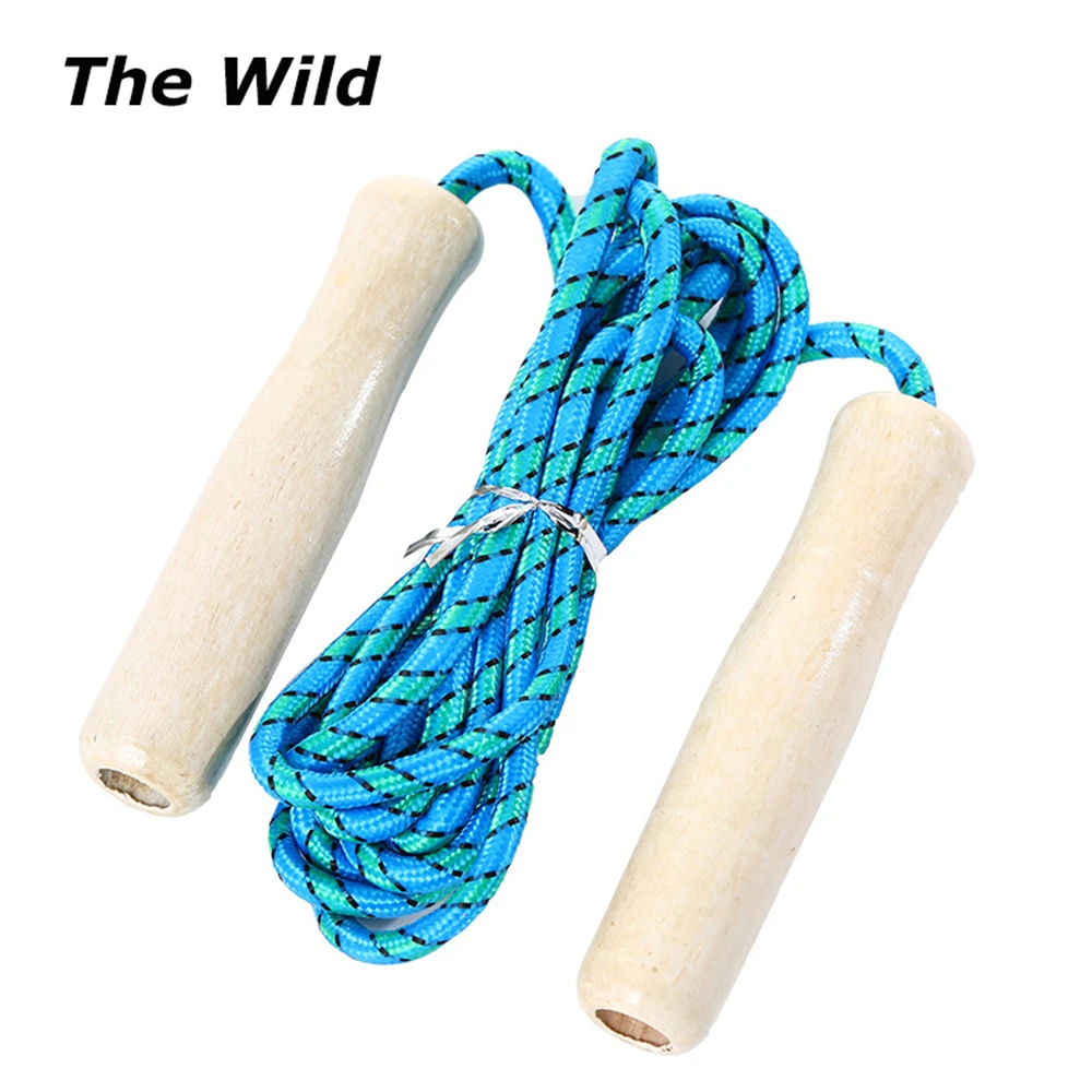 Solid Wood Handle Jump Rope Adult Fitness Fat Burning Sports Anti-Slip Anti-Tangle Portable Fitness Equipment