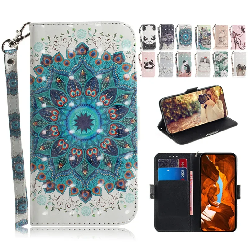 Vibrant Flip Leather Magnetic Phone Case - Premium Painted Design