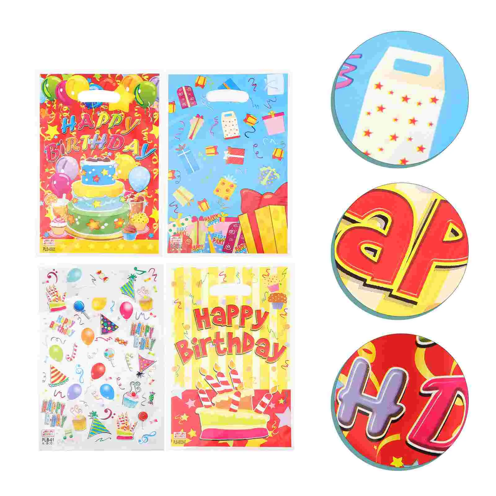 

40pcs Birthday Party Favor Bags Gift Bags Goodies Bags Plastic Handheld Bags