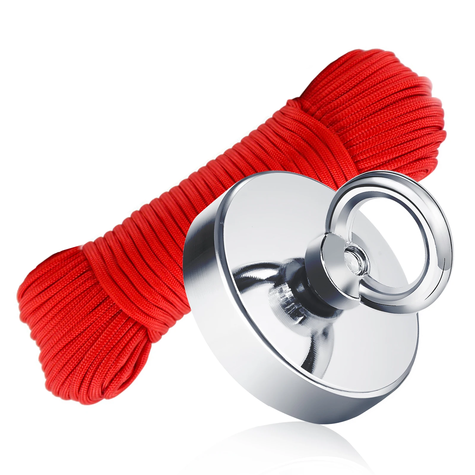 แม่เหล็กตกปลาแรงสูง แม่เหล็กนีโอไดเมียม แม่เหล็กค้นหาทรงพลัง ขนาด D16 D20 D25 D32 D36 D42 D48 D60 D90 สำหรับตกปลาในแม่น้ำ 1