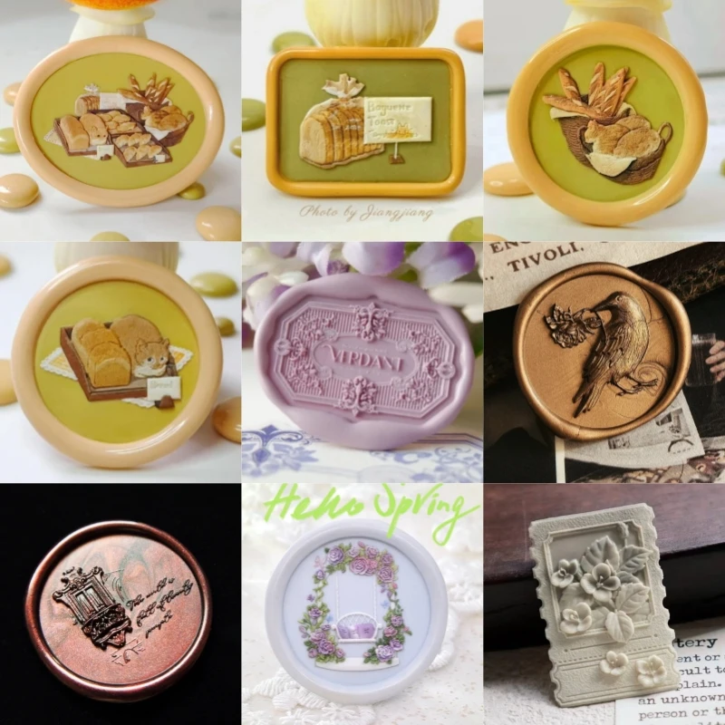 Jouets éducatifs pour enfants, bricolage, laque de feu, tête d'étanchéité, Rose Antique, multicouche, joli chat, soulagement du pain, tampon, jouet cadeau