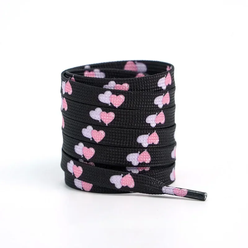Romantic Pink Heart Shoelaces for Valentine's Day Sneakers