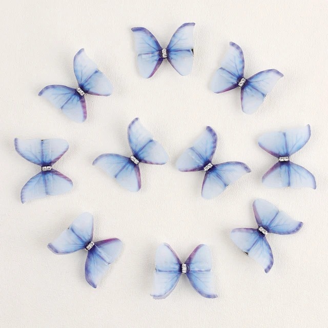 10PCS Fashion Butterfly Hair Clips for Women Girls Wedding Photography Head Clips Hairpin Hairgrips Decoration Hair Accessories blue