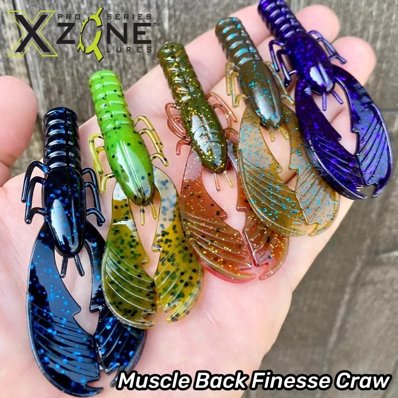 XZONE 8Pcs/Bag 3.255inch 8.2ccm Floating Muscle Back Finesse Craw