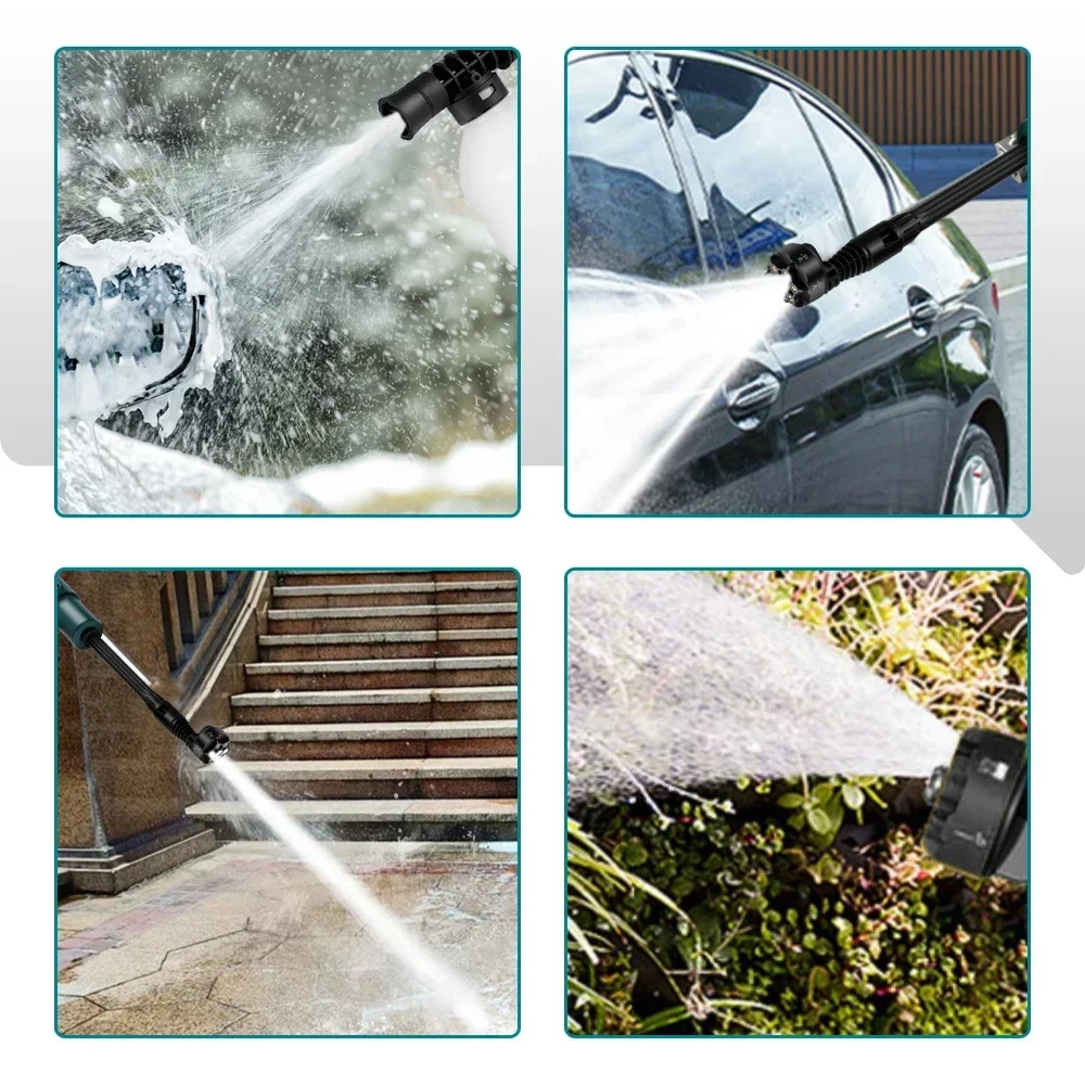 YOFIDRA Brushless 200Bar Car Washer Electric High Pressure Washer Water Gun 6IN1 Cordless Cleaning Garden For Makita 18V Battery 6