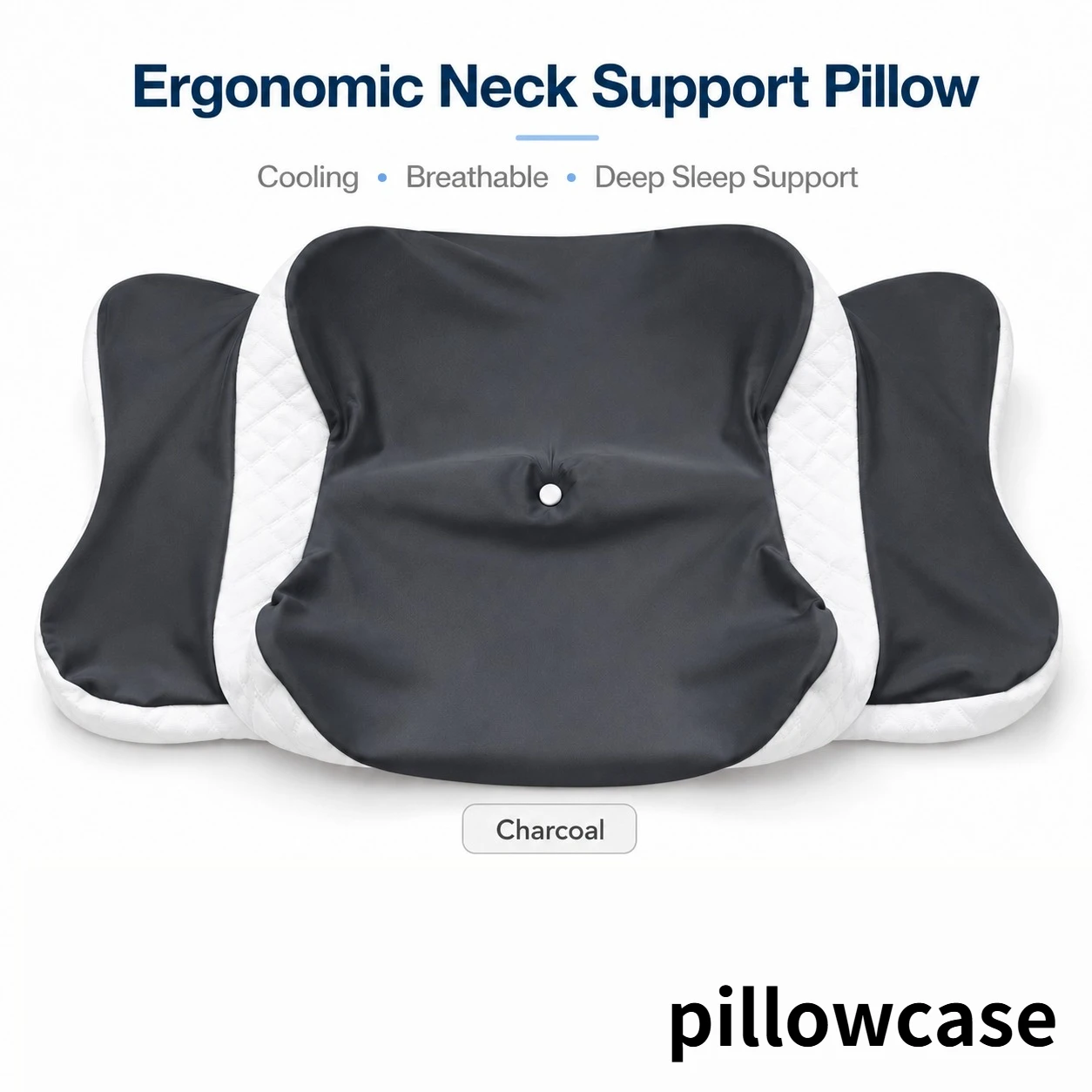 Ergonomic Memory Foam Neck Pillow with Orthopedic Support and Multi-Color Pillowcase
