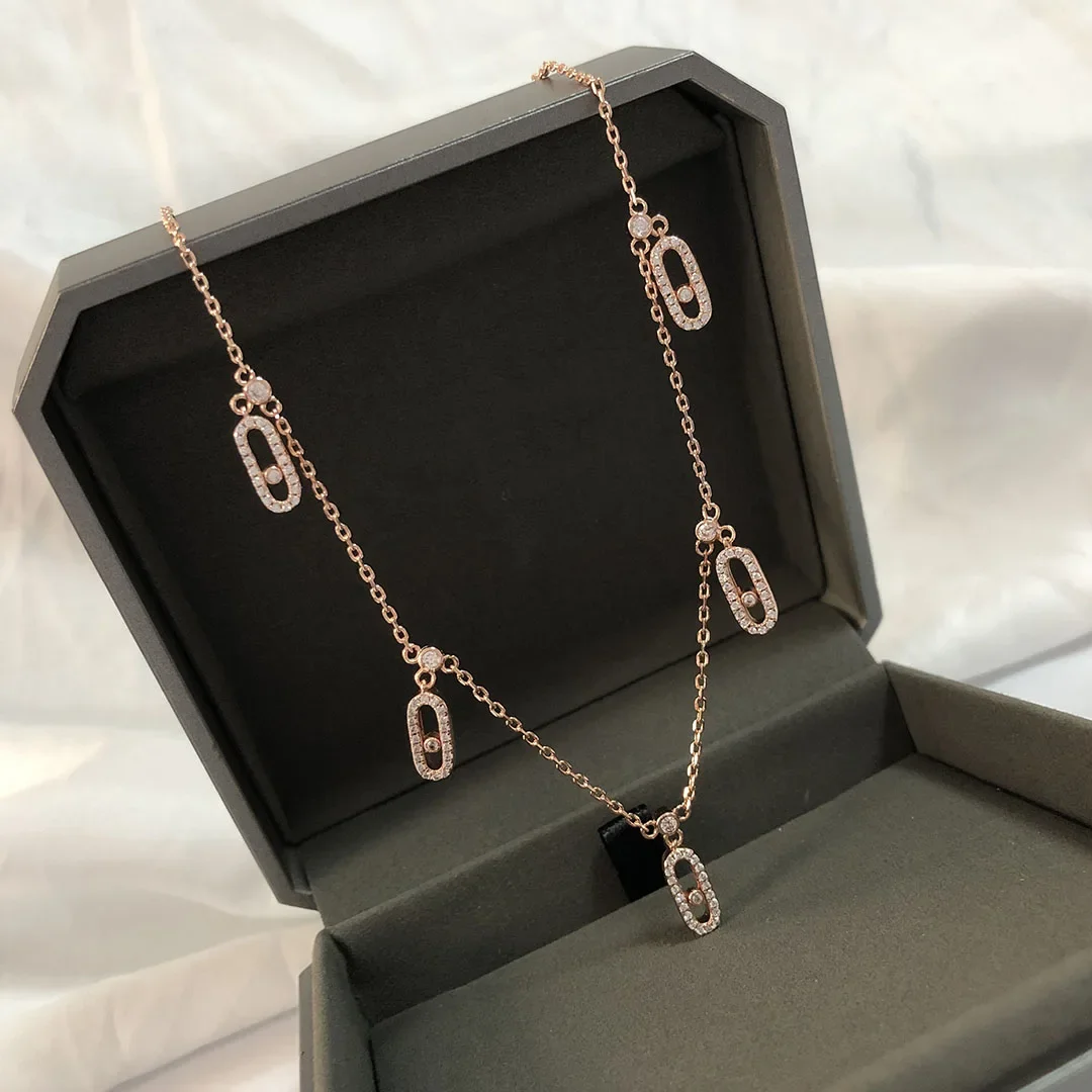 Pendant Necklace Silver Necklace Charms S925 sterling silver women's five diamond event jewelry Classic Luxury Wedding Gifts messik style