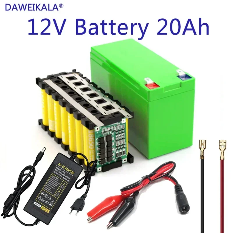 

12V2W Battery 18650 Battery Pack 18650 Lithium Battery Recharable Battery Solar Storage Battery Electric Lighting 12V 3A Charger