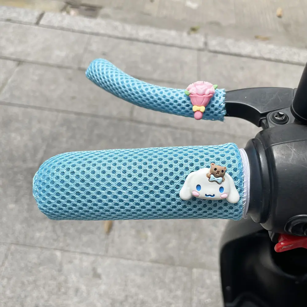 

Anime Sanrio Ice Silk Handlebar Cover Kuromi Cute Kawaii Electric Vehicle Motorcycle Anti-Slip Breathable Toys for Girls Gift